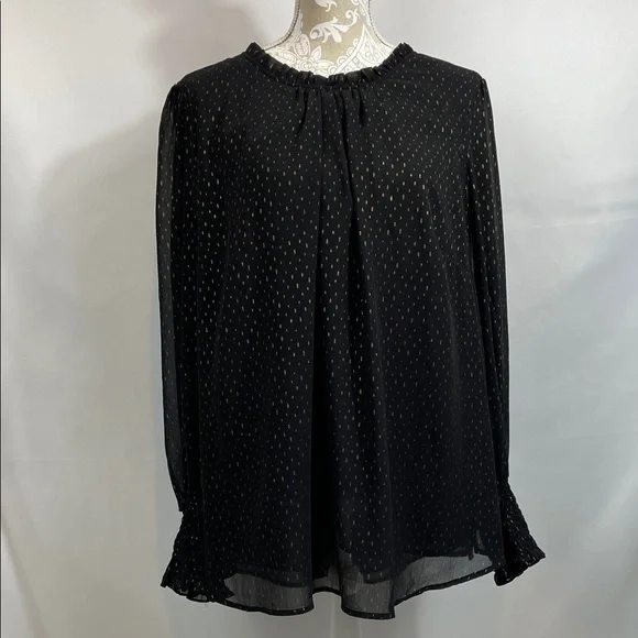 Cynthia Rowley Black and Gold Blouse size 3x - Picture 1 of 6